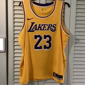 Nike Lakers Gold Basketball Jersey LeBron James #23